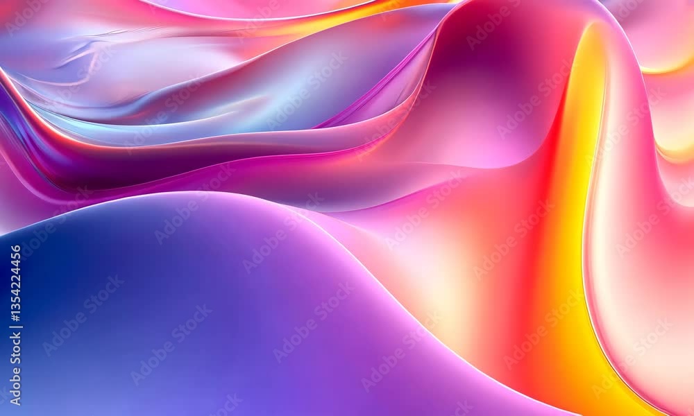 Poster vibrant abstract motion: seamless looping animation of colorful fluid waves