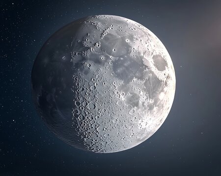 Gibbous Moon in Space.