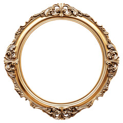 Simple Golden Frame with Smooth Edges Isolated on Transparent Background