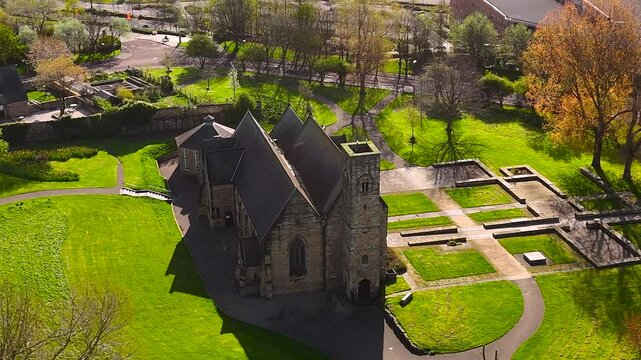 St Peter's Church Sunderland drone close circle