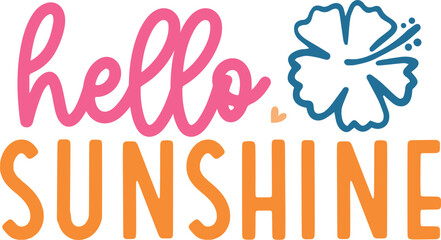 Retro Summer T-Shirt Design - hello Summer, Summer Vector T shirt SVG