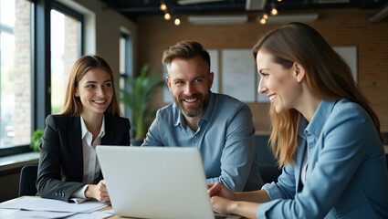 Collaborative Business Meeting: Young Manager Presents to Investor