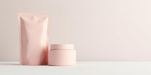 - Minimalist pastel color product packaging on white background, Mockup, packaging