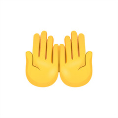 Vector Cartoon Outstretched Cupped Hands, Begging Hands, Arms, Palms with Outline Isolated on White Background, Vector 10 eps.