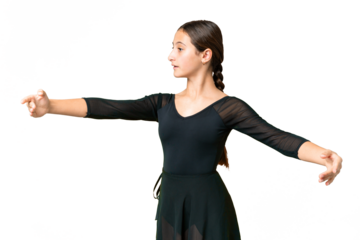 Young woman practicing ballet over isolated chroma key background