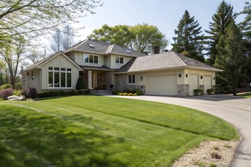 Modern new Construction White Siding Cottage House