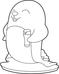 Seal Beer Animal Vector Graphic Art Illustration