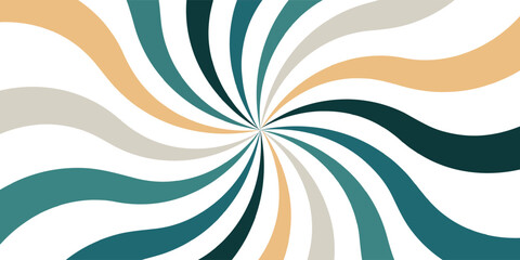 Abstract Spiraling Colored Groovy Banner with Wavy Shapes in Neutral Tones