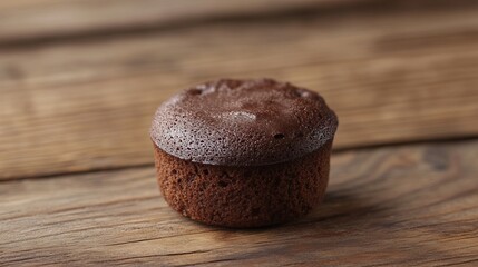 Mini Chocolate Cake Souffl&eacute; on Wooden Surface &ndash; A Delightful Treat for Dessert Lovers