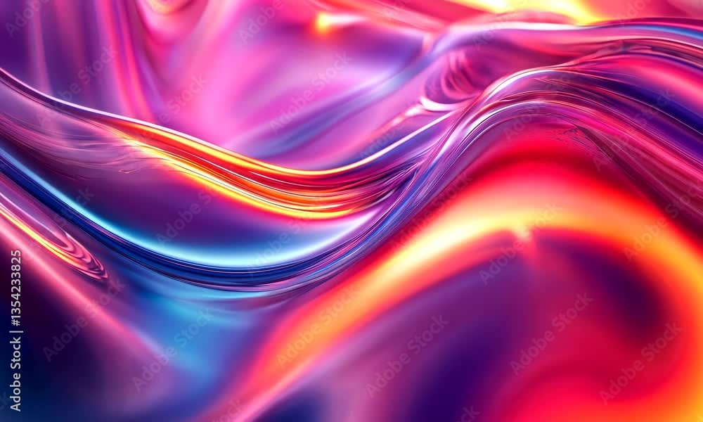 Poster colorful abstract flowing liquid gradient with smooth wave motion background