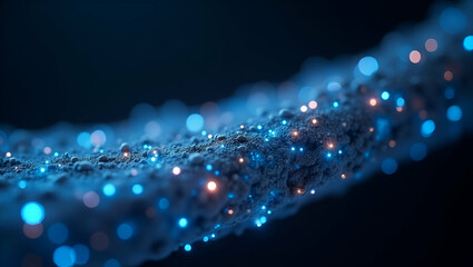 Ultra Magnified View of Smart Fabrics: Discover Quantum Fibers with Nano Sensors Woven into Threads, Glowing with Data Transmission - A Cute Vector Illustration for Innovative Business Solutions