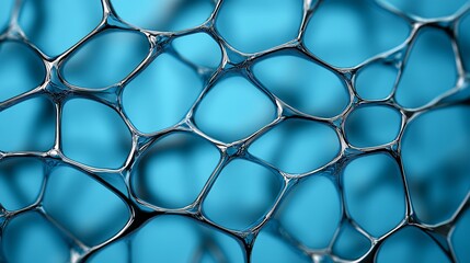 Fototapeta premium Abstract Network Structure: Intricate Interconnected Nodes in Shades of Blue and Black