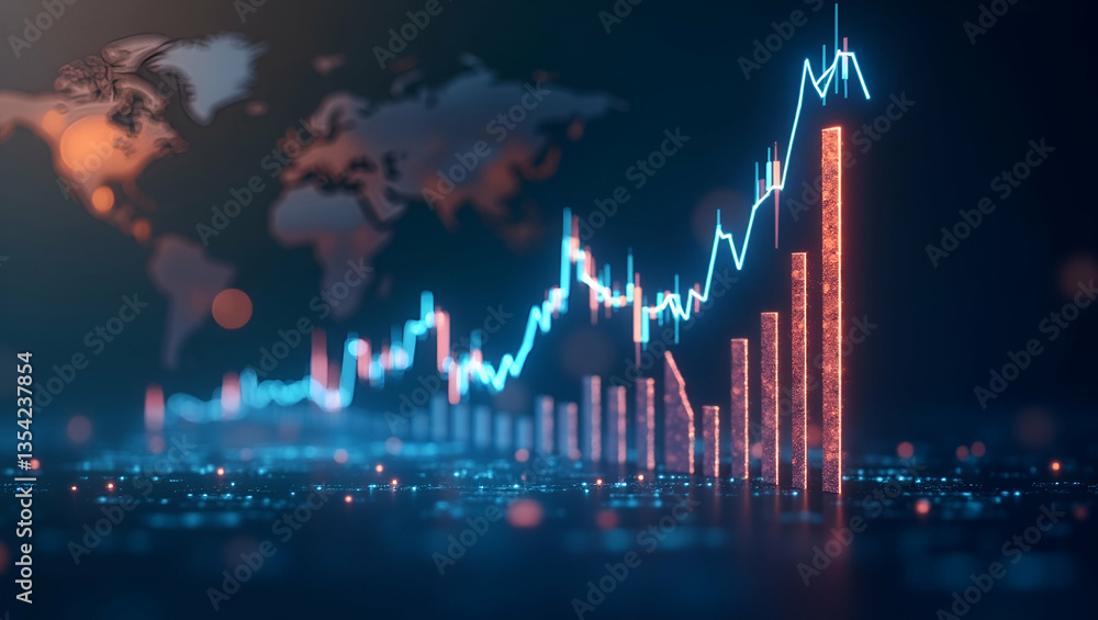 Poster stock market investment trading graph: visualizing financial growth with generative ai - business ex