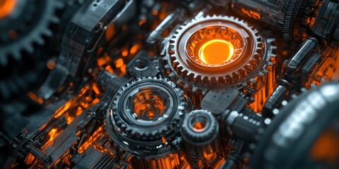 Intricate Gears and Mechanisms: A Futuristic Technological Masterpiece