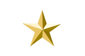 Obraz premium 3D model of one gold star on a white background