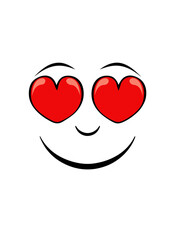 colour svg vector, smile face, heart icon