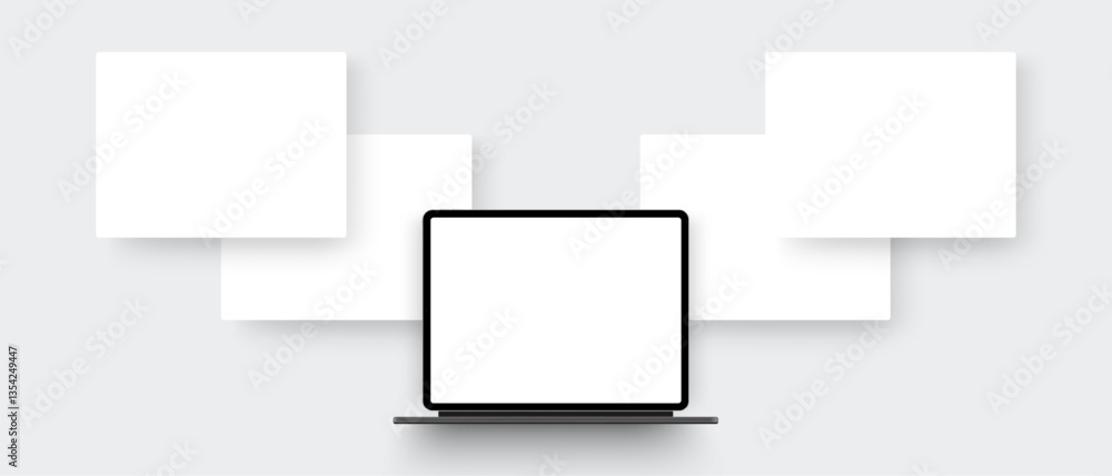 Aufkleber tablet computer mockup and blank web screens for showcasing your website design. vector illustration