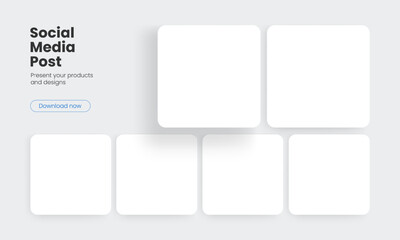 Social Media Posts. Blank Template For Showing Your Designs. Vector Illustration