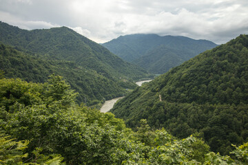 The valley of the Adjaritskhali River in Adjara,  Georgia