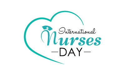 International Nurse Day .12th May International Nurse Day. Celebrate nurse`s uniform nurse with stethoscope and heart love icon. Design for web banner, cards, prints, social media, poster, flyer.