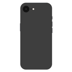 Smart phone  isolated on white background, black mock up aluminum body  in 2025,   6.1 inch. Vector illustration Ai