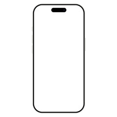 Smart phone with blank screen isolated on white background, White mock up aluminum body  in 2024,   6.1 inch, 6.3 inch, 6.7 inch, 6.9 inch. Vector illustration Ai