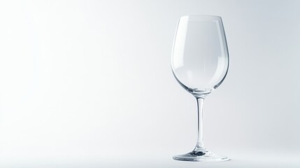 Empty wine glass on white background