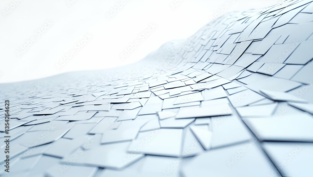 Aufkleber innovative virtual pattern tile design: futuristic geometric digital elements with isolated white ba