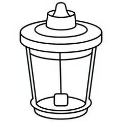 Traditional Lantern Line Art Illustration

