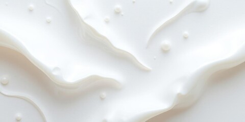 Creamy White Texture Swirls Smooth Cosmetic Milk Yogurt Beauty Skincare Lotion Gel Background