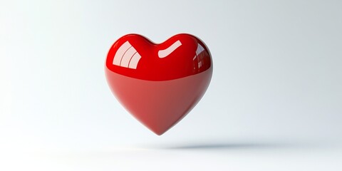 Red Heart Clay Icon: A Soft and Smooth 3D Shape of Love
