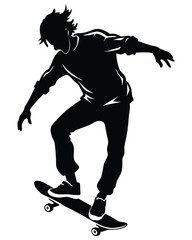 skating player silhouette vector
