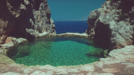 Natural rock pool, ocean view