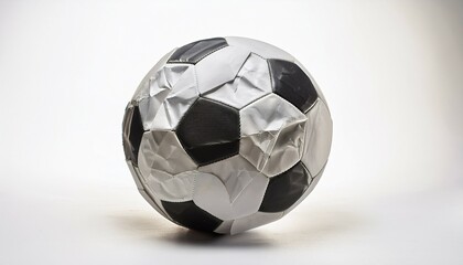 Fototapeta premium isolated soccer ball on white background with crumpled texture