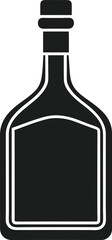 Minimalist Liquor Bottle Silhouette Vector – Black Alcohol Bottle Icon for Beverage Design