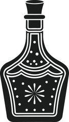Decorative Liquor Bottle Vector – Vintage Alcohol Bottle Icon with Ornamental Design