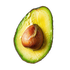 A close up of an avocado with the pit still inside