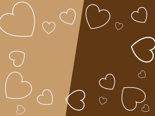 ハートの背景イラスト　チョコレート色