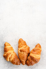 Delicious snack croissant on white background