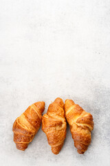 Delicious snack croissant on white background