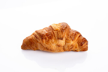 Delicious snack croissant on white background
