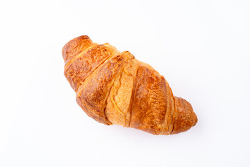 Delicious snack croissant on white background