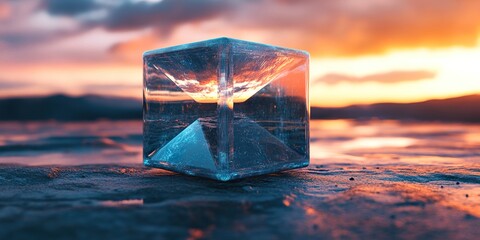 Tesseract Visualized: Exploring the Fourth Dimension in a Stunning Abstract Representation.
