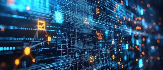 Futuristic Digital Data Network