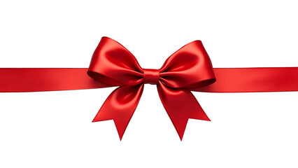 red gift ribbon bow isolated in transparent background