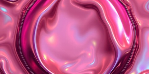 Obraz premium Abstract Pink Liquid Metal Background Iridescent Flowing Texture