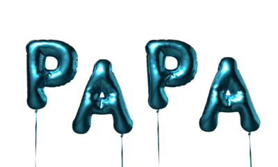 Papa text font calligraphy balloon blue color object icon fly wing dicut happy father day dad papa june month male man family parent relationship father day relaxation papa blue color gentleman father