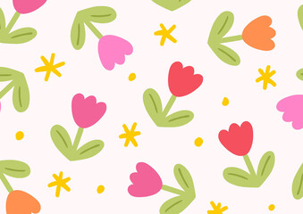 seamless pattern with tulips