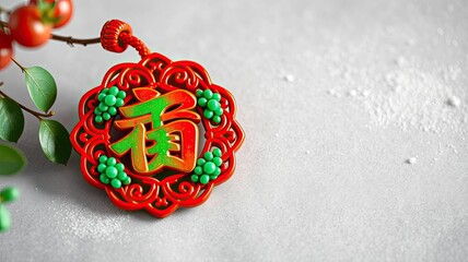 Chinese New Year Ornament Red Green Fortune Decoration