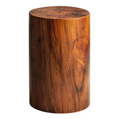 Rich Brown Wooden Stool Natural Wood Grain Texture Modern Minimalist Design,